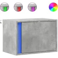 vidaXL Nachtkastje met LED's wandgemonteerd betongrijs