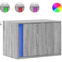 vidaXL Nachtkastje met LED's wandgemonteerd grijs sonoma eikenkleurig