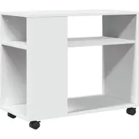 vidaXL Bijzettafel met wieltjes 70x35x60 cm bewerkt hout wit