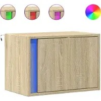vidaXL Nachtkastjes met LED wandgemonteerd 2 st sonoma eikenkleurig