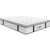 Ysmée Set 180 x 200 cm bedbodem met opbergruimte wit + matras met pocketveren en ingebouwde dekmatras dikte 28 cm - AMERICAN DREAM van YSMÉE