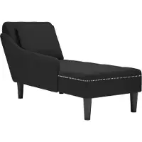 vidaXL Chaise longue met kussen en rechterarmleuning fluweel zwart