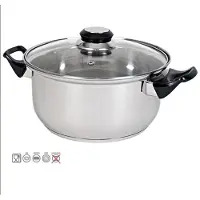 Gerimport Braadpan stoofpan met deksel Ø 24cm RVS geschikt voor alle warmtebronnen 4 L