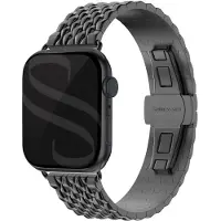Selencia Stalen draak band voor de Apple Watch | 38/40/41/42 mm - Zwart