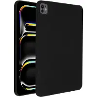 Accezz Liquid Silicone Backcover met penhouder voor de Apple iPad Pro 11 (2025) M5 / (2024) M4 - Zwart