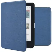 IMoshion Canvas Sleepcover Bookcase voor de Kobo Clara Colour / BW - Donkerblauw