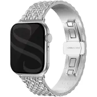 Selencia Stalen draak band voor de Apple Watch | 44/45/46/49 mm - Zilver