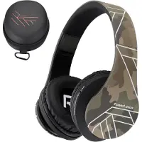 PowerLocus P2 - Draadloze Over-Ear Koptelefoon Inklapbaar - Bluetooth Hoofdtelefoon - Met microfoon – Headphone - Micro SD mode – Incl. Carry Case – Camouflage