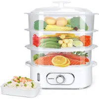 Aigostar Fitfoodie pro - Stoomkoker met Timer - BPA-vrij - 12 Liter - 3 Lagen - 900W - wit