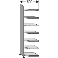 Kerkmann Open kast Dante, open hoekkast bouwdeel, H 2600 x B 600 mm, zonder achterwand, wit