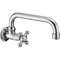 Pb klassieke muur fonteinkraan met sterknop koud water en draaibare uitloop chroom 1208956894
