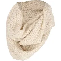 Sarlini Gebreide Meisjes Colsjaal - Snood met Knoop - Crème - Vanaf 6 jaar