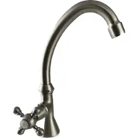Pb klassieke fonteinkraan met sterknop koud water met hoge uitloop RVS 1208855672