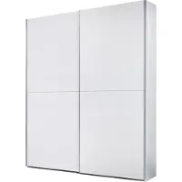 Interiax Kledingkast 'Emma' – Witte Schuifdeurkast met 2 Hangers & 2 Legplanken 195x170x57.5 cm