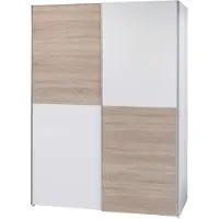 Interiax Kledingkast 'Emma' – Schuifdeurkast met 2 Hangers & 2 Legplanken Sonoma Eik 195x170x57.5 cm