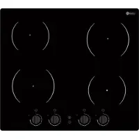 HELVETIA Inductie inbouw kookplaat - knopbediening - 4 kookvelden - 60cm - HTR4MI60V2 - 1 of 2 fasen aansluitbaar - smartfunctie voor energiebesparing en op 1 fase te gebruiken