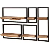 Fraaai Leila wandschap set van 5 - acacia naturel