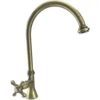 Pb klassieke fonteinkraan met sterknop koud water met hoge ronde uitloop brons 1208953275