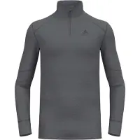 Odlo - Thermokleding - BL Top Turtle Neck LS Half Zip Active X-Warm Odlo Steel Grey Melange voor Heren - Maat XXL - Grijs