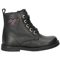 Nelson Kids leren veterboots zwart Meisjes Leer Effen - maat 22