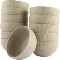 OTIX Soepkommen - Zonder Oor - Set van 12 - Schaaltjes - 600ml - Caramel - Aardewerk - TEAK