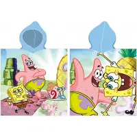 Carbotex SpongeBob Kinderponcho Handdoek met Capuchon - 100% Katoen