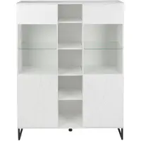Hioshop Akai vitrinekast 2 deuren wit hoog glans.