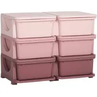 Merkloos Opbergboxen - Ladekast met opbergdoos - Speelgoed organizer - Speelgoedkast - Roze - 75L x 37B x 56,5H cm