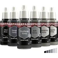 The Army Painter , Warpaints Fanatic Flexible Triad: Black & Greys, 6 x 18 ml Acrylic Paint, Miniature Hobby Painting, Quality Paint for Miniature Wargaming