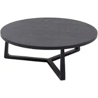 Goossens Salontafel Luciano rond, essenhout zwart,, 100 x 35 x 100 cm