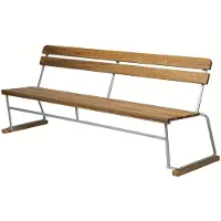 Grythyttan Stålmöbler Bank 5 Teak-verzinkt frame