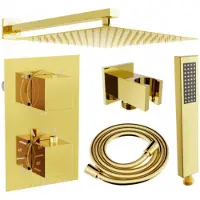 Mexen Cube DR02 inbouwdoucheset met 30 regendouche, goud - 77502DR0230-50