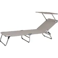 Fiam Amigo Top ligbed Stof textaline taupe-aluminium frame-zonnedak