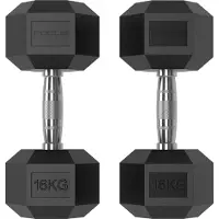 Focus fitness - Hexa Dumbbells - 16 kg - Set van 2
