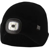 Heatkeeper - Thermomuts + LED lichtje kinderen - Zwart - 9/12 Jaar - 4-Stuks