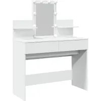 vidaXL Kaptafel met LED-verlichting 100x40x130 cm wit