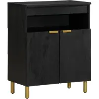vidaXL Dressoir 60x33x75 cm bewerkt hout zwart