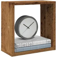 vidaXL Wandschappen kubus 6 st 30x15x30cm bewerkt hout oud houtkleurig