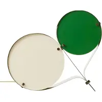Gubi Design tafellamp Coppia, crème / amber, Woon-/ Eetkamer, metaal, Modern, tafellamp