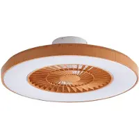 LINDBY Teleo LED Plafondventilator CCT Hout - , Teleo, dimbare, Hout, Woonkamer, Kunststof, Modern