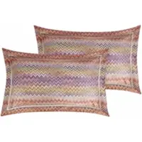 Missoni Kussensloop John Red Multicolor Katoen (Set van 2)-60 x 70 cm