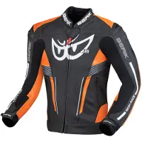 Berik Air-B Zwart Oranje Leren Motorjas Maat 52