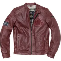 Black-Cafe London Bangkok Rood Leren Motorjas Maat 54