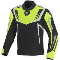 Berik Toronto motorjas, textiel, zwart/wit/geel, maat 52