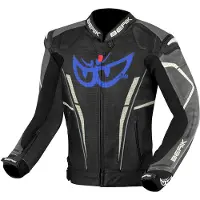 Berik Street Pro Evo motorjas, lederen, zwart/grijs, maat 54