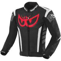 Berik Zakura motorjas, leer, zwart/wit/rood/grijs, maat 56
