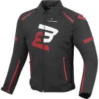 Bogotto Sparrow, waterdichte motorfietsjas, textiel, zwart/rood, maat XS
