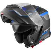 Bogotto V271 Delta Mat Zwart Blauw Systeemhelm Maat XS