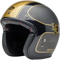 Bell Custom 500 Carbon RSD Checkmate Mat Glanzend Zwart Goud Jethelm Maat S