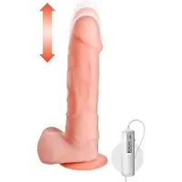 Real body Stotende Vibrator met Zuignap en Afstandsbediening - beige